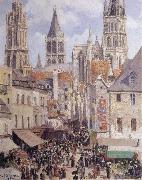 Camille Pissarro Rue de I-Epicerie,Rouen oil painting picture wholesale